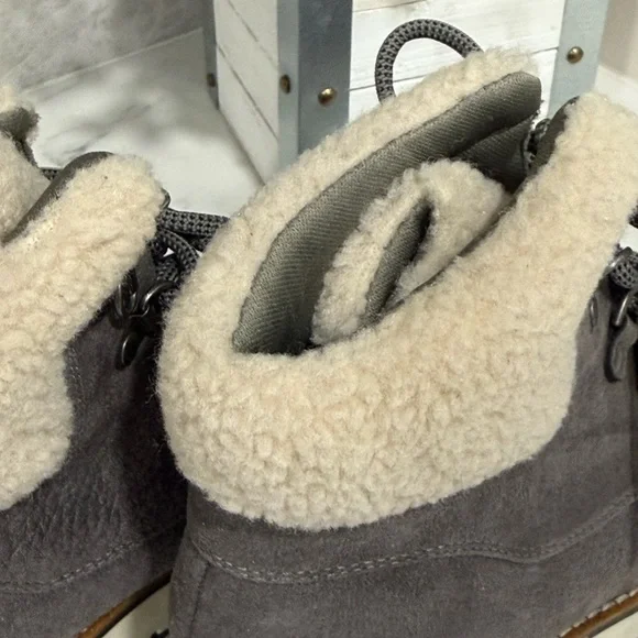 White Mountain Cozy Boots winter ankle booties Gray Like New - Picture 4 of 10
